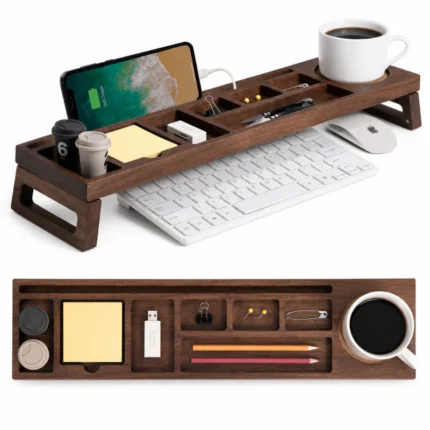 Walnut Wood Desk Organizer