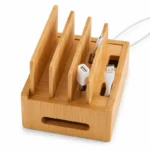 Bamboo Charging Station and Cord Organizer - Image 2